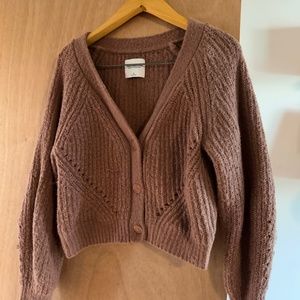 Pink/Brown Soft Abercrombie and Fitch Cardigan